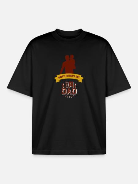 Gave fars dag - far er den bedste / mænds dag - Stanley/Stella unisex boxy heavyweight T-shirt økologisk - sort