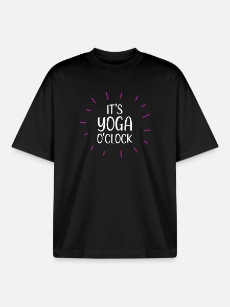 It's Yoga O'clock - Boxy Heavyweight Unisex Organic T-Shirt by Stanley/Stella - black