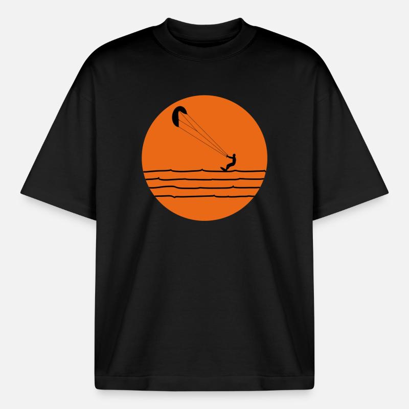 Kitesurfing - Heavyweight Boxy Unisex T-Shirt by Stanley/Stella - black