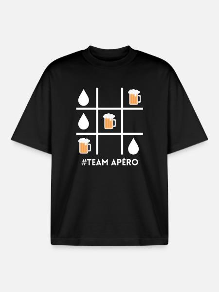 Aperitif team, beer, beer fan - Boxy Heavyweight Unisex Organic T-Shirt by Stanley/Stella - black