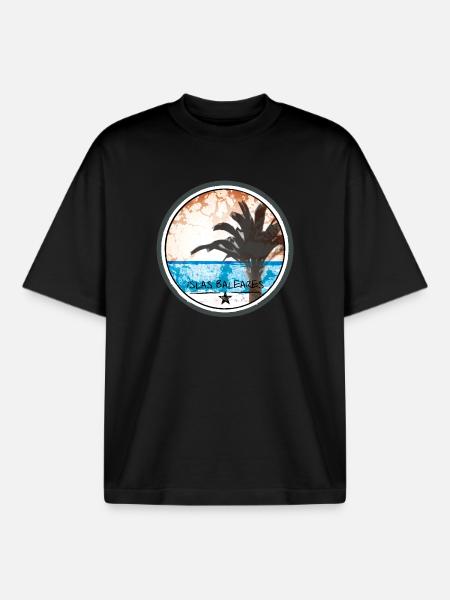 Islas Baleares - Boxy Heavyweight Unisex Organic T-Shirt by Stanley/Stella - black