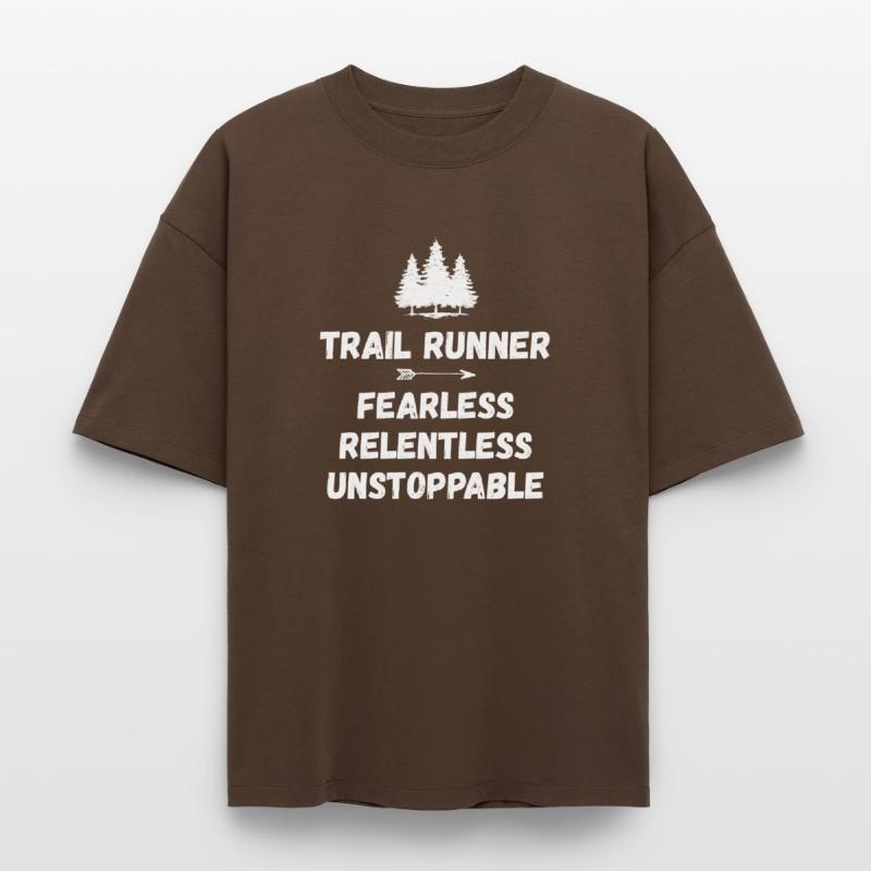 Trail Runner - Intrépide. Implacable. Imparable. T-shirt unisexe boxy épais biologique Stanley/Stella