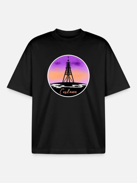 Cuxhaven Fine Skyline - T-shirt unisexe boxy épais biologique Stanley/Stella - noir