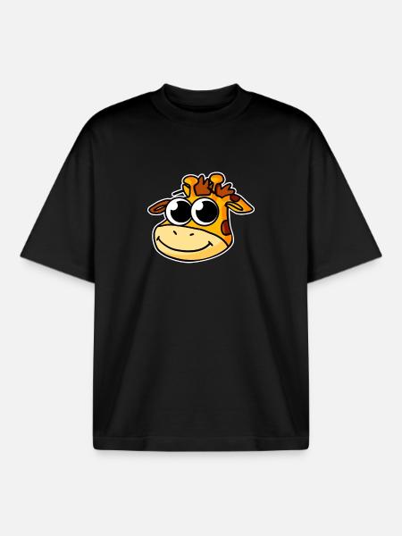Giraffe - Boxy Heavyweight Unisex Organic T-Shirt by Stanley/Stella - black