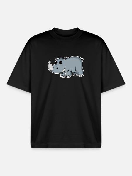 Nashörner Nashorn - Boxy Heavyweight Unisex Organic T-Shirt von Stanley/Stella - Schwarz