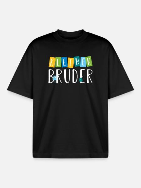 kleiner Bruder - süße Monster - Boxy Heavyweight Unisex Organic T-Shirt von Stanley/Stella - Schwarz