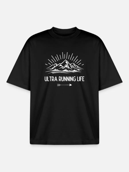 Ultra Running Life - Boxy Heavyweight Unisex Organic T-Shirt by Stanley/Stella - black