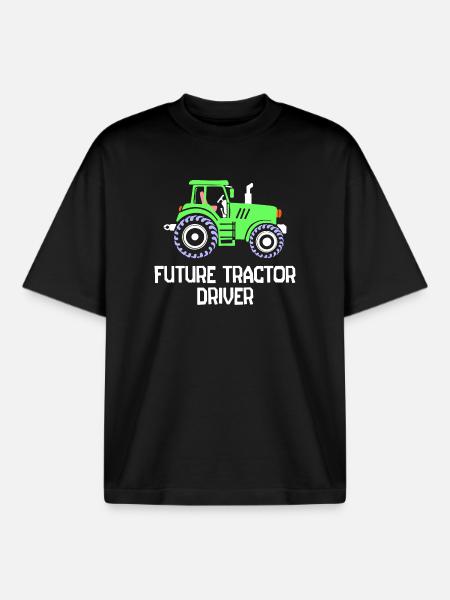 Hyötyajoneuvon lausunto Country Life Tractor Farmer - Unisex boxy raskas T-paita luomupuuvillasta Stanley/Stellalta - musta