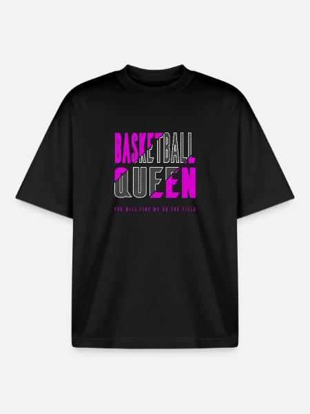 Basketball Queen - Boxy Heavyweight Unisex Organic T-Shirt by Stanley/Stella - black