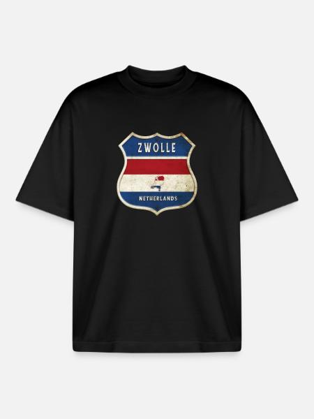 Zwolle Niederlande Wappen Design - Boxy Heavyweight Unisex Organic T-Shirt von Stanley/Stella - Schwarz