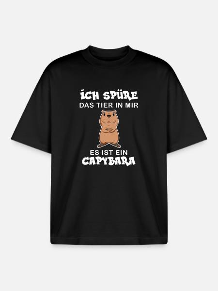 Capybara Wasserschwein Geschenk - Boxy Heavyweight Unisex Organic T-Shirt von Stanley/Stella - Schwarz