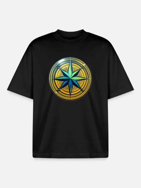 Compass - Boxy Heavyweight Unisex Organic T-Shirt by Stanley/Stella - black