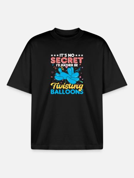 Balloon Twisting Design - Boxy Heavyweight Unisex Organic T-Shirt by Stanley/Stella - black