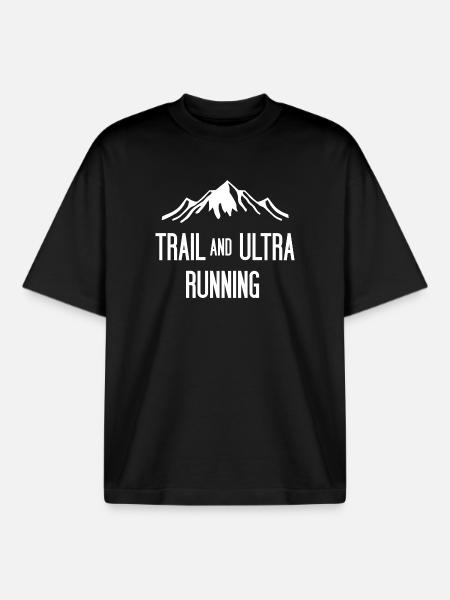 Trail et Ultra Running - T-shirt unisexe boxy épais biologique Stanley/Stella - noir