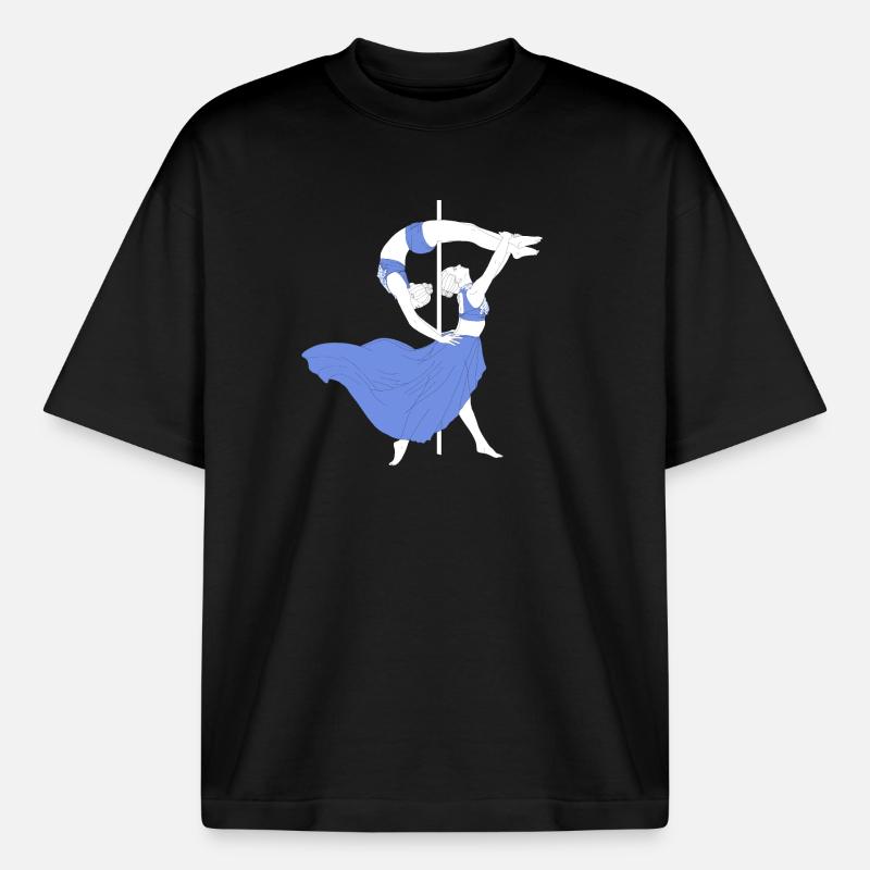 Pole Dance Blue Impression - Boxy Heavyweight Unisex Organic T-Shirt by Stanley/Stella - black