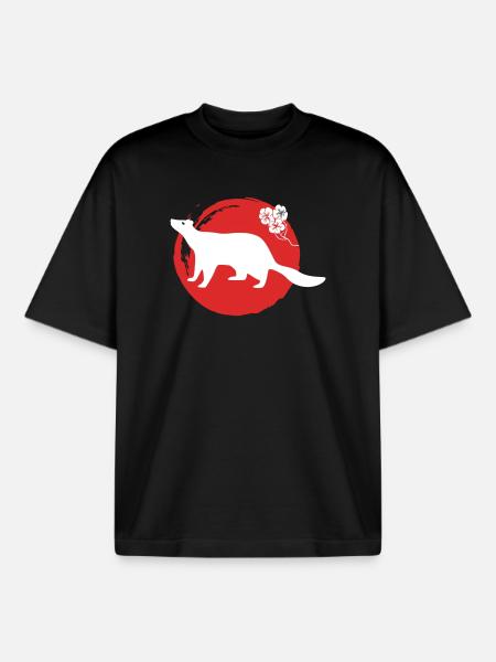 Marten Silhouette Japanese - Boxy Heavyweight Unisex Organic T-Shirt by Stanley/Stella - black