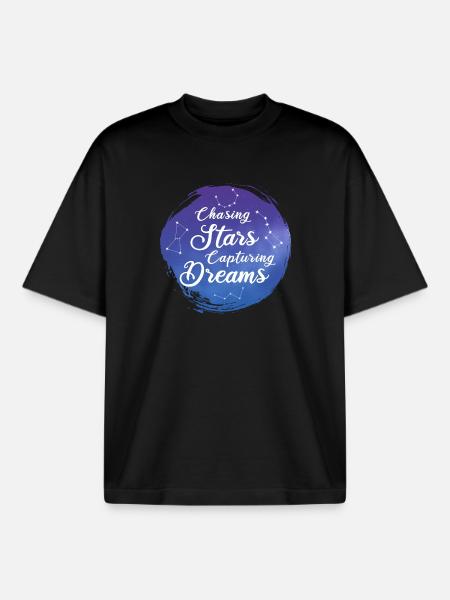 Hunting Stars Catching Dreams - Boxy Heavyweight Unisex Organic T-Shirt by Stanley/Stella - black