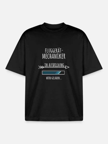 Fluggerätmechaniker Ausbildung Beruf Flugzeug - Boxy Heavyweight Unisex Organic T-Shirt von Stanley/Stella - Schwarz