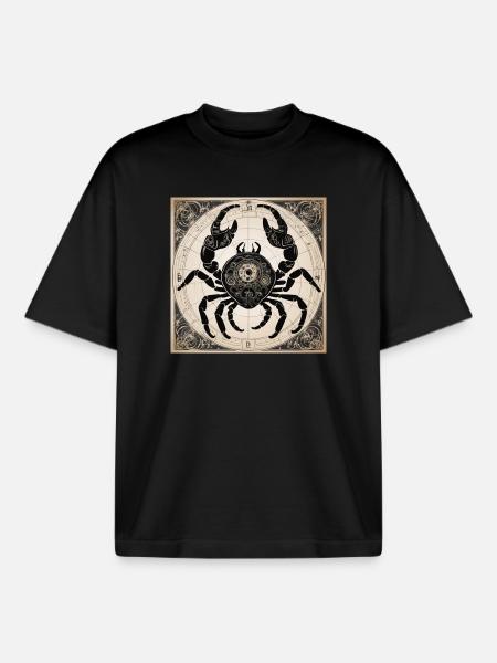 Zodiac Cancer - Boxy Heavyweight Unisex Organic T-Shirt von Stanley/Stella - Schwarz