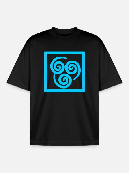 Symbol of wind in square - Boxy Heavyweight Unisex Organic T-Shirt by Stanley/Stella - black