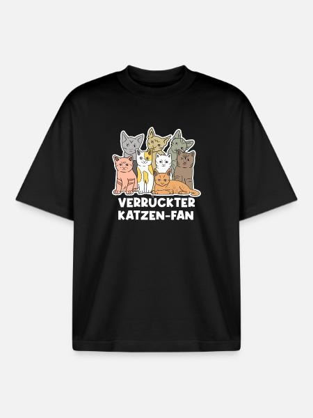 Knuddeltier Haustiere Katze Heimtier Statement - Boxy Heavyweight Unisex Organic T-Shirt von Stanley/Stella - Schwarz