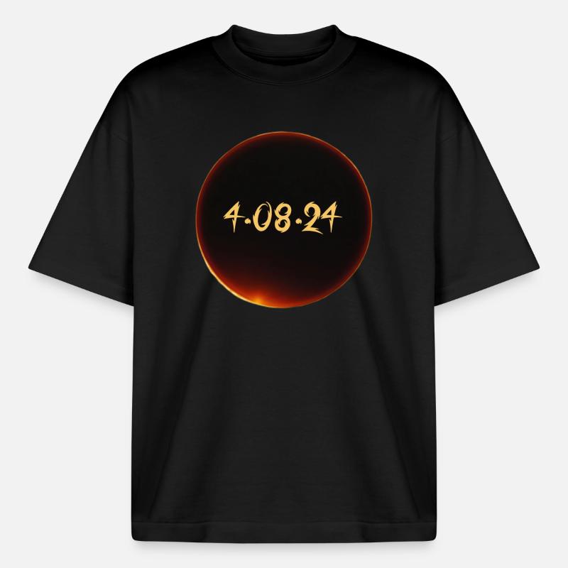 Solar Eclipse 2024 - Heavyweight Boxy Unisex T-Shirt by Stanley/Stella - black