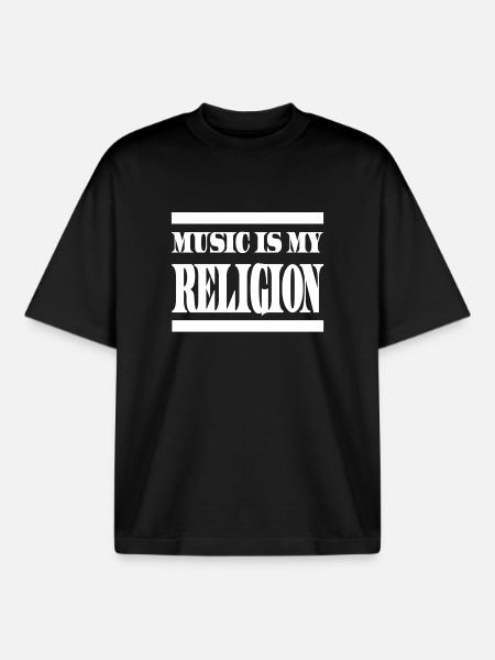 Music Religion - Boxy Heavyweight Unisex Organic T-Shirt by Stanley/Stella - black