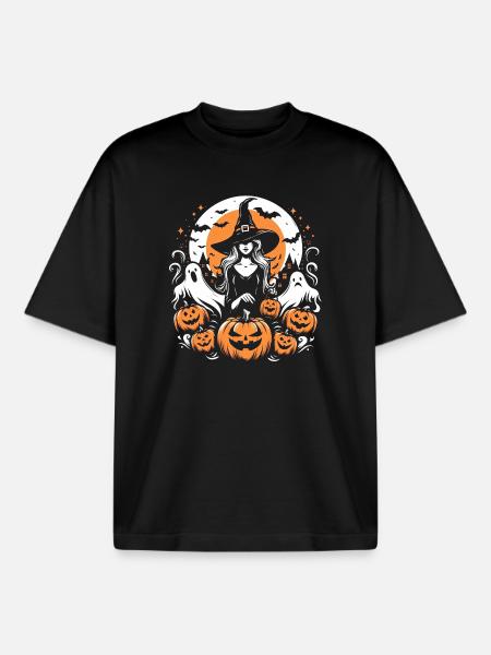 Hallooween-Hexe - Boxy Heavyweight Unisex Organic T-Shirt von Stanley/Stella - Schwarz