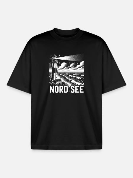 Nordsee - Boxy Heavyweight Unisex Organic T-Shirt von Stanley/Stella - Schwarz