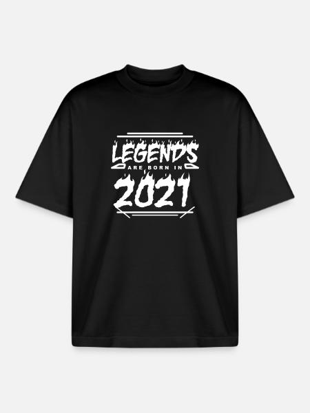 2021 - Year 2021 - Year 2021 - Boxy Heavyweight Unisex Organic T-Shirt by Stanley/Stella - black