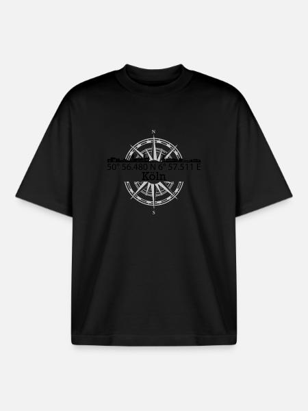 Skyline Köln - Boxy Heavyweight Unisex Organic T-Shirt von Stanley/Stella - Schwarz
