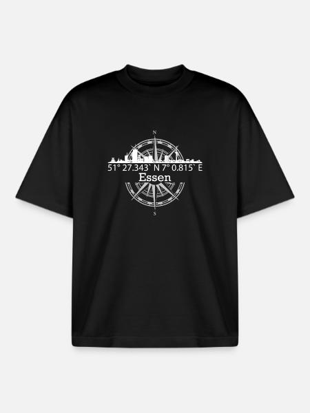 Skyline Essen - Boxy Heavyweight Unisex Organic T-Shirt von Stanley/Stella - Schwarz