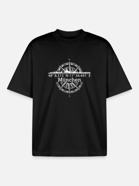 Skyline München - Boxy Heavyweight Unisex Organic T-Shirt von Stanley/Stella - Schwarz