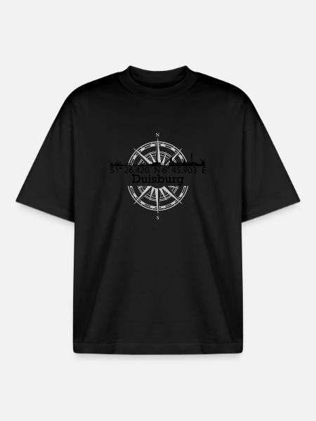 Skyline Duisburg - Boxy Heavyweight Unisex Organic T-Shirt von Stanley/Stella - Schwarz