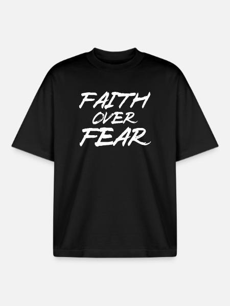 Faith over Fear - Boxy Heavyweight Unisex Organic T-Shirt by Stanley/Stella - black