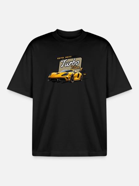 Turbo Titan Boost Speed - Boxy Heavyweight Unisex Organic T-Shirt by Stanley/Stella - black