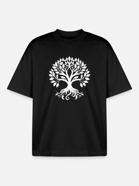 Baum des Lebens, Baumsymbol, Baumlogo - Boxy Heavyweight Unisex Organic T-Shirt von Stanley/Stella - Schwarz