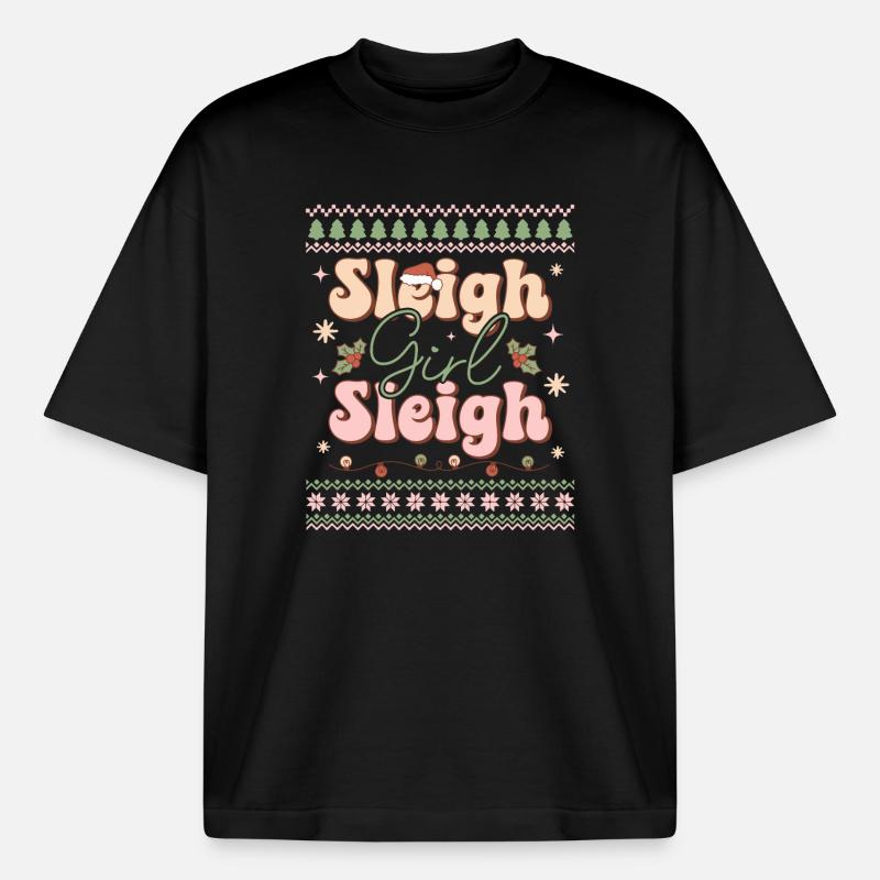 Pull de Noël moche - T-shirt unisexe épais coupe boxy Stanley/Stella - noir