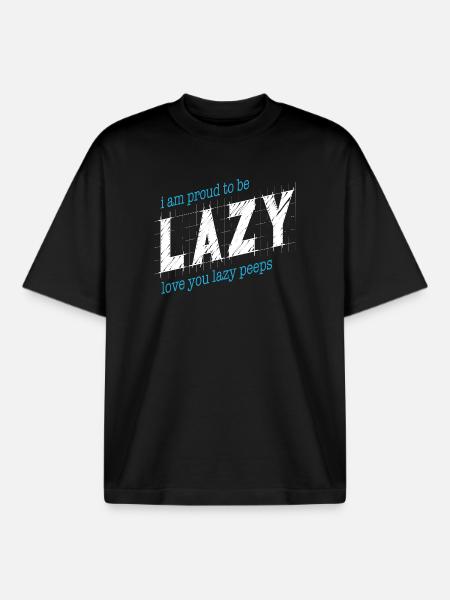 Proud to be lazy - Boxy Heavyweight Unisex Organic T-Shirt by Stanley/Stella - black
