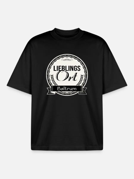 Lieblingsort Baltrum - Boxy Heavyweight Unisex Organic T-Shirt von Stanley/Stella - Schwarz