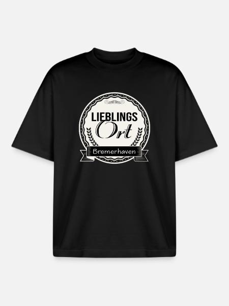 Lieblingsort Bremerhaven - Boxy Heavyweight Unisex Organic T-Shirt von Stanley/Stella - Schwarz
