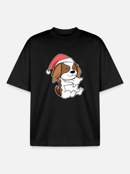Cavalier King Charles Spaniel Hund Tier - Boxy Heavyweight Unisex Organic T-Shirt von Stanley/Stella - Schwarz