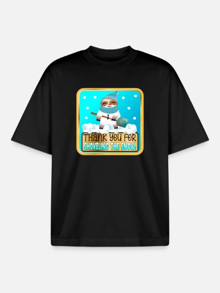 SCHNEE SCHAUFELN - DANKE FAULTIER - Boxy Heavyweight Unisex Organic T-Shirt von Stanley/Stella - Schwarz