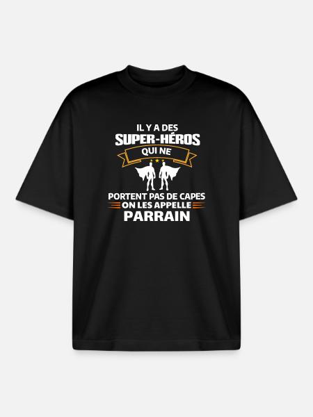Citations de Super-Héros Amusantes - T-shirt unisexe boxy épais biologique Stanley/Stella - noir