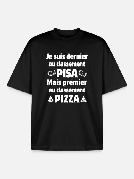 école, écolier, classement Pisa - T-shirt unisexe boxy épais biologique Stanley/Stella - noir