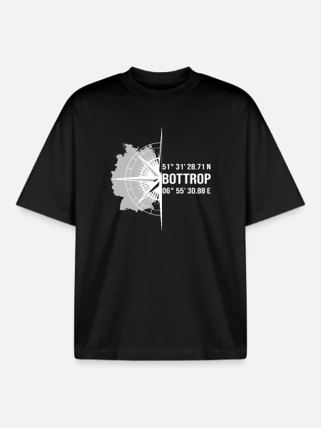 Koordinaten Bottrop - Boxy Heavyweight Unisex Organic T-Shirt von Stanley/Stella - Schwarz