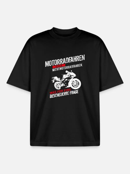 Motorradfahren oder Nichtmotorradfahren... - Boxy Heavyweight Unisex Organic T-Shirt von Stanley/Stella - Schwarz