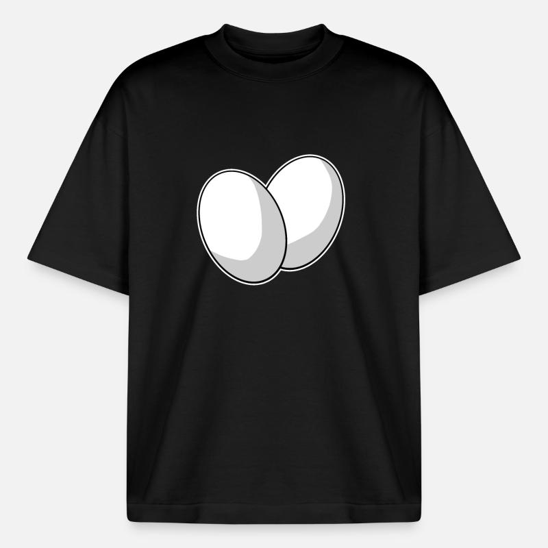 Ei Eier - Boxy Heavyweight Unisex Organic T-Shirt von Stanley/Stella - Schwarz