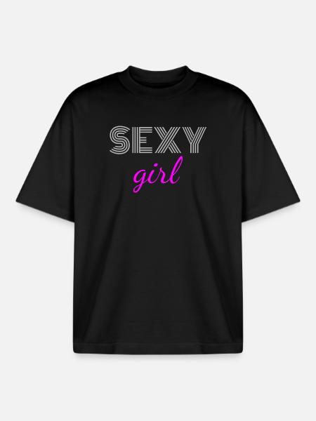 Sexy Girl - Boxy Heavyweight Unisex Organic T-Shirt by Stanley/Stella - black
