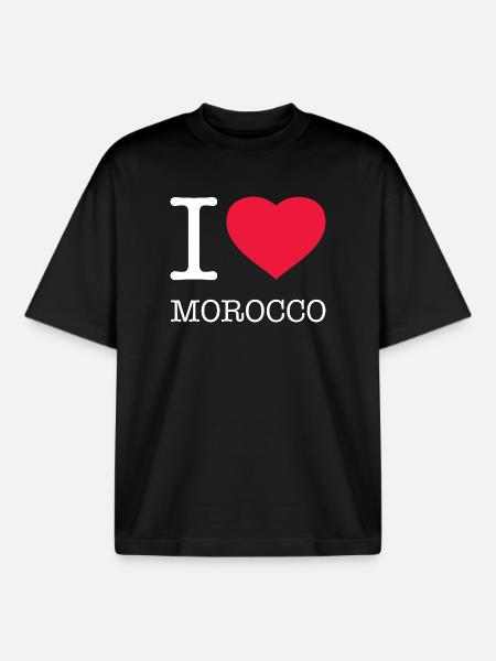 I LOVE MOROCCO - Boxy Heavyweight Unisex Organic T-Shirt by Stanley/Stella - black